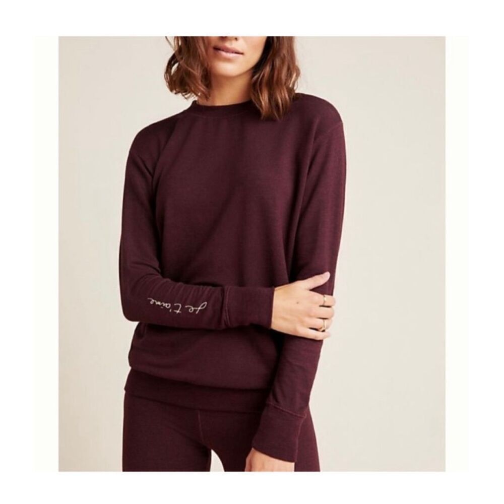 Sundry burgundy Je’Taime embroidered sweater